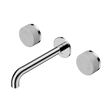 An image of Nero Tapware's Serenity Wall Basin Set 185mm Spout With Carrara Handle Chrome