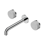 An image of Nero Tapware's Serenity Wall Basin Set 185mm Spout With Carrara Handle Chrome