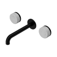 An image of Nero Tapware's Serenity Wall Basin Set 185mm Spout With Carrara Handle Matt Black