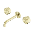An image of Nero Tapware's Serenity Wall Basin Set 185mm Spout With Metal Handle Brushed Gold