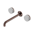 An image of Nero Tapware's Serenity Wall Basin Set 220mm Spout With Carrara Handle Brushed Bronze