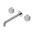 An image of Nero Tapware's Serenity Wall Basin Set 220mm Spout With Carrara Handle Chrome