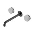 An image of Nero Tapware's Serenity Wall Basin Set 220mm Spout With Carrara Handle Gun Metal