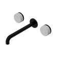 An image of Nero Tapware's Serenity Wall Basin Set 220mm Spout With Carrara Handle Matt Black