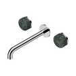An image of Nero Tapware's Serenity Wall Basin Set 220mm Spout With Verde Alpi Handle Chrome