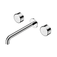 An image of Nero Tapware's Serenity Wall Basin Set 220mm Spout With Metal Handle Chrome