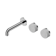 An image of Nero Tapware's Serenity Wall Basin Set 160mm Offset Spout With Carrara Handle Chrome