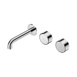An image of Nero Tapware's Serenity Wall Basin Set 160mm Offset Spout With Metal Handle Chrome