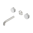 An image of Nero Tapware's Serenity Wall Basin Set 160mm Spout With Carrara Handle Trim Kit Only Brushed Nickel