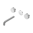 An image of Nero Tapware's Serenity Wall Basin Set 160mm Spout With Carrara Handle Trim Kit Only Chrome