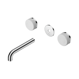 An image of Nero Tapware's Serenity Wall Basin Set 160mm Spout With Carrara Handle Trim Kit Only Chrome