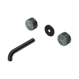 An image of Nero Tapware's Serenity Wall Basin Set 160mm Spout With Verde Alpi Handle Trim Kit Only Matt Black