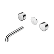 An image of Nero Tapware's Serenity Wall Basin Set 160mm Spout With Metal Handle Trim Kit Only Chrome