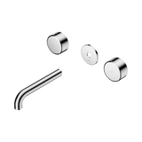 An image of Nero Tapware's Serenity Wall Basin Set 160mm Spout With Metal Handle Trim Kit Only Chrome