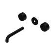 An image of Nero Tapware's Serenity Wall Basin Set 160mm Spout With Metal Handle Trim Kit Only Matt Black