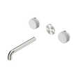 An image of Nero Tapware's Serenity Wall Basin Set 185mm Spout With Carrara Handle Trim Kit Only Brushed Nickel