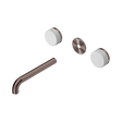 An image of Nero Tapware's Serenity Wall Basin Set 185mm Spout With Carrara Handle Trim Kit Only Brushed Bronze