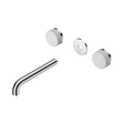 An image of Nero Tapware's Serenity Wall Basin Set 185mm Spout With Carrara Handle Trim Kit Only Chrome