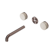 An image of Nero Tapware's Serenity Wall Basin Set 185mm Spout With Rome Travertine Handle Trim Kit Only Brushed Bronze