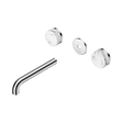 An image of Nero Tapware's Serenity Wall Basin Set 185mm Spout With Arabescato Corchia Handle Trim Kit Only Chrome
