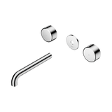 An image of Nero Tapware's Serenity Wall Basin Set 185mm Spout With Metal Handle Trim Kit Only Chrome