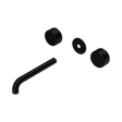 An image of Nero Tapware's Serenity Wall Basin Set 185mm Spout With Metal Handle Trim Kit Only Matt Black