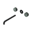 An image of Nero Tapware's Serenity Wall Basin Set 220mm Spout With Verde Alpi Handle Trim Kit Only Matt Black