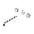 An image of Nero Tapware's Serenity Wall Basin Set 220mm Spout With Rome Travertine Handle Trim Kit Only Chrome