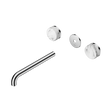 An image of Nero Tapware's Serenity Wall Basin Set 220mm Spout With Arabescato Corchia Handle Trim Kit Only Chrome