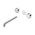 An image of Nero Tapware's Serenity Wall Basin Set 220mm Spout With Metal Handle Trim Kit Only Chrome
