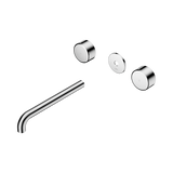 An image of Nero Tapware's Serenity Wall Basin Set 220mm Spout With Metal Handle Trim Kit Only Chrome