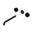An image of Nero Tapware's Serenity Wall Basin Set 220mm Spout With Metal Handle Trim Kit Only Matt Black
