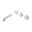 An image of Nero Tapware's Serenity Wall Basin Set 160mm Offset Spout With Carrara Handle Trim Kit Only Brushed Nickel