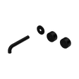 An image of Nero Tapware's Serenity Wall Basin Set 160mm Offset Spout With Metal Handle Trim Kit Only Matt Black