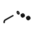 An image of Nero Tapware's Serenity Wall Basin Set 185mm Offset Spout With Metal Handle Trim Kit Only Matt Black