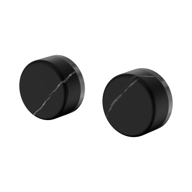 An image of Nero Tapware's Serenity Wall Top Assembly With Marquina Black Handle Gun Metal