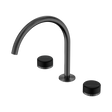 An image of Nero Tapware's Serenity Bath/Kitchen Set Arc Spout With Marquina Black Handle Gun Metal