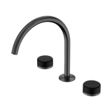 An image of Nero Tapware's Serenity Bath/Kitchen Set Arc Spout With Marquina Black Handle Gun Metal