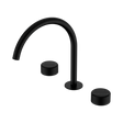 An image of Nero Tapware's Serenity Bath/Kitchen Set Arc Spout With Marquina Black Handle Matt Black