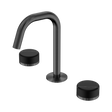 An image of Nero Tapware's Serenity Basin Set Edge Spout With Marquina Black Handle Gun Metal