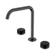 An image of Nero Tapware's Serenity Bath/Kitchen Set Edge Spout With Marquina Black Handle Gun Metal