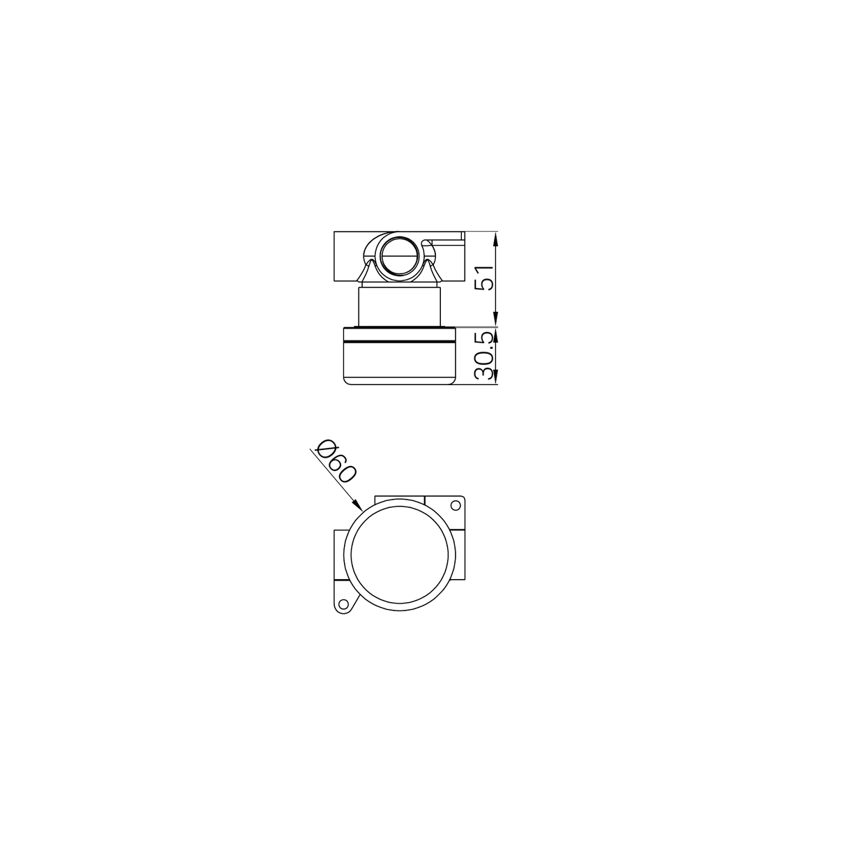 A line drawing of Nero Tapware's Serenity Progressive Shower Mixer With Carrara Handle Gun Metal