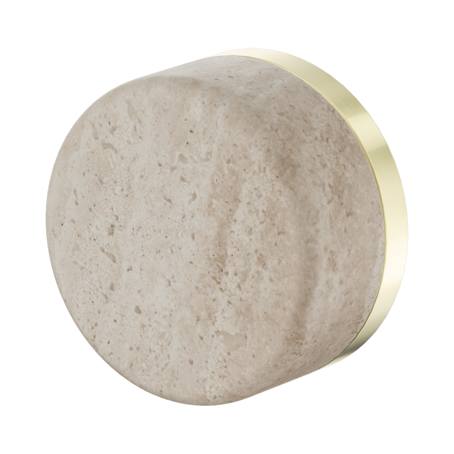 An image of Nero Tapware's Serenity Progressive Shower Mixer With Rome Travertine Handle Brushed Gold