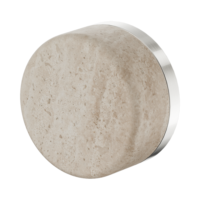 An image of Nero Tapware's Serenity Progressive Shower Mixer With Rome Travertine Handle Brushed Nickel