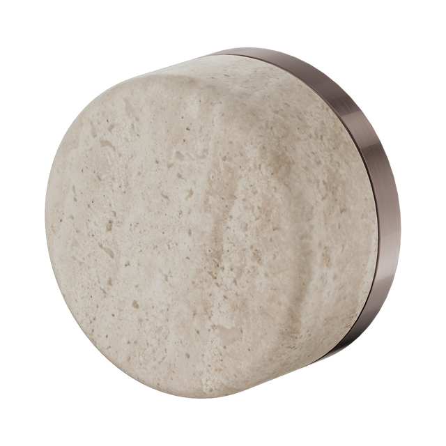 An image of Nero Tapware's Serenity Progressive Shower Mixer With Rome Travertine Handle Brushed Bronze