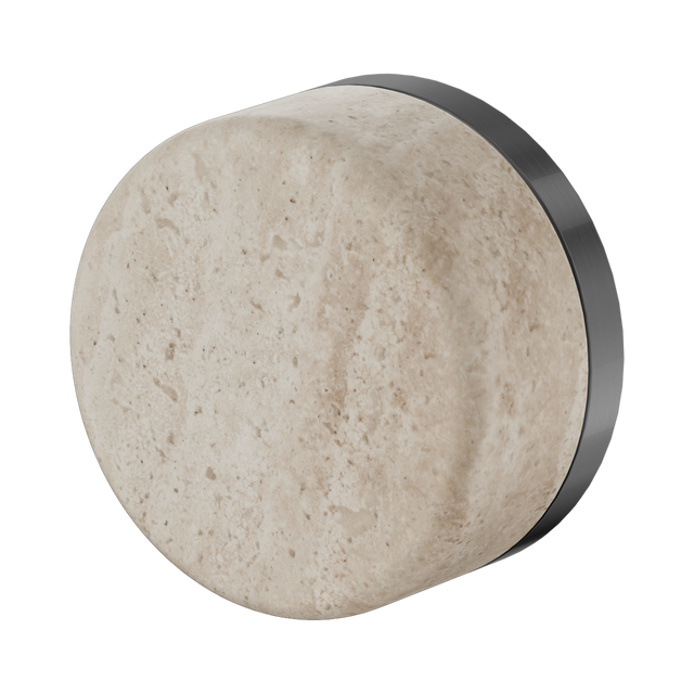 An image of Nero Tapware's Serenity Progressive Shower Mixer With Rome Travertine Handle Gun Metal