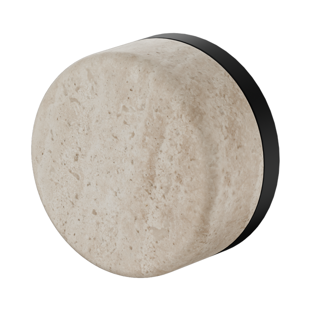 An image of Nero Tapware's Serenity Progressive Shower Mixer With Rome Travertine Handle Matt Black