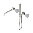 An image of Nero Tapware's Serenity Progressive Shower System With Spout With Carrara Handle And Slim Shower Brushed Nickel