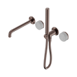 An image of Nero Tapware's Serenity Progressive Shower System With Spout With Carrara Handle And Slim Shower Brushed Bronze