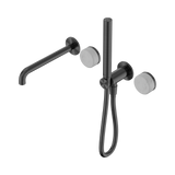 An image of Nero Tapware's Serenity Progressive Shower System With Spout With Carrara Handle And Slim Shower Gun Metal